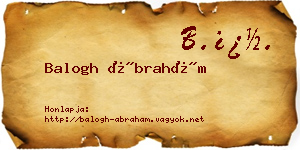 Balogh Ábrahám névjegykártya
