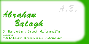 abraham balogh business card